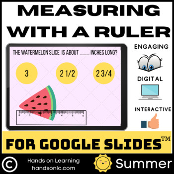 Preview of Measuring with a Ruler Summer Edition for Google Slides