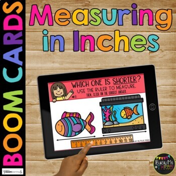 Preview of Measuring with a Ruler in INCHES BOOM CARDS™ Length Digital Learning Game