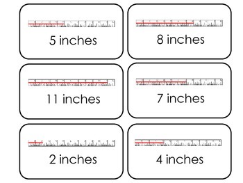 measuring with a ruler printable picture word flash cards preschool flashcards