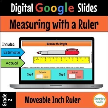 Preview of Measuring with a ruler in Inches - Digital Google Slides