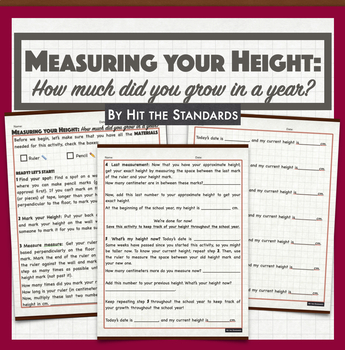 Preview of Measuring your Height: Back to School All About Me Math Activity Google Distance