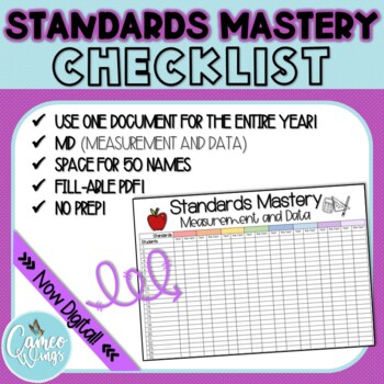 Preview of Measurment and Data (MD) Standards Mastery Checklist ***Now digital!***