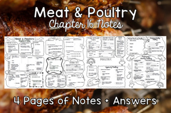 Preview of Meat & Poultry (Chapter 16) Notes Plus Answers For Intro to Culinary Course