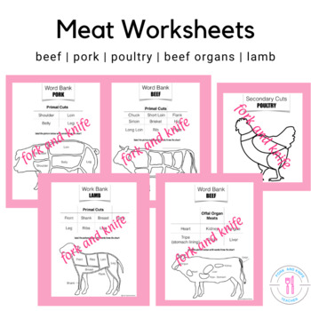 Preview of Meat ⌁ Worksheets FCS FACS