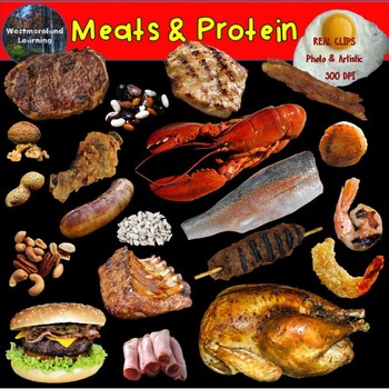 Preview of Food Groups Meat and Protein Clip Art Photo & Artistic Digital Stickers Clipart