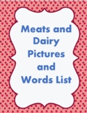 Meats and Dairy Picture and Word List