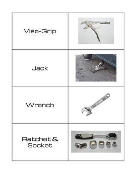 Preview of Mechanic Tools Flashcards FREEBIE!