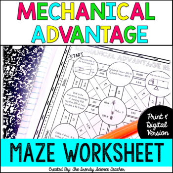 Preview of Mechanical Advantage Maze Review Worksheet (Print & Digital)