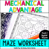 Mechanical Advantage Maze Review Worksheet (Print & Digital)
