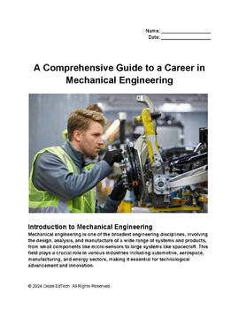 Preview of Mechanical Engineering Comprehensive Career Guide Worksheet