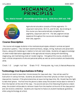 Preview of Mechanical Principles Syllabus