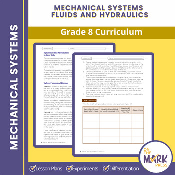 Preview of Mechanical Systems – Fluids and Hydraulics Grade 8 Science