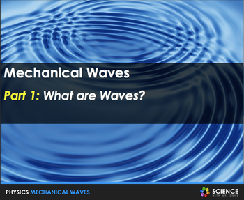 Preview of Mechanical Waves Amplitude Frequency Wavelength PPT + Student Summary Notes