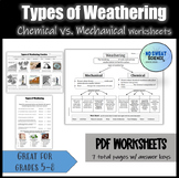 Mechanical and Chemical Weathering Graphic Organizer Note 