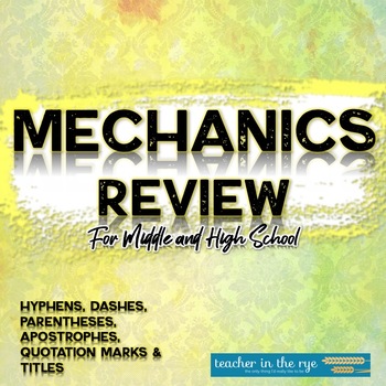 Preview of Mechanics Mastery Review Hyphens Dashes Parentheses Apostrophes Quotation Marks