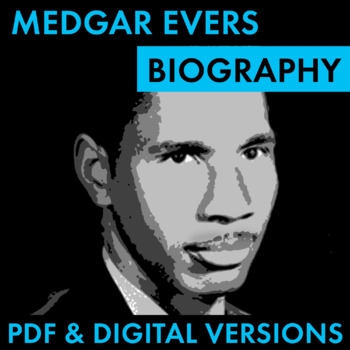 Preview of Medgar Evers Biography Research, Civil Rights Leader, PDF & Google Drive, CCSS