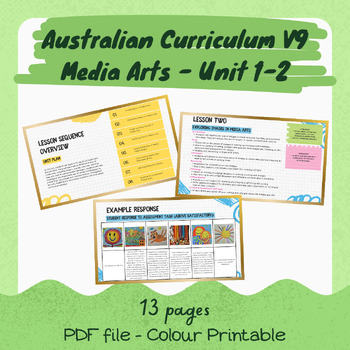 Preview of Media Arts Australian Curriculum V9: Prep to Two Unit Plan