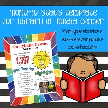 Preview of Media Center or Library Newsletter - Statistics Template