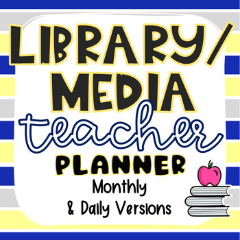 Preview of Editable Digital & Print Media Library Teacher Planner Binder Lesson & Calendar