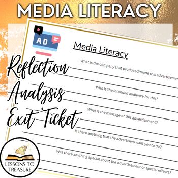 Preview of Media Literacy Advertisement Analysis Reflection Exit Ticket Review