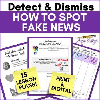 Preview of Media Literacy - Detect & Dismiss Fake News and Media Bias - Full 15-Lesson Unit
