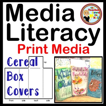 Preview of Media Literacy Print Cereal Box Project