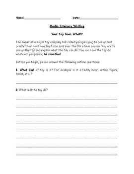 Preview of Media Literacy Writing and Poster