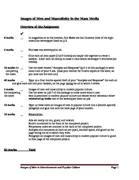 Preview of Media Studies Project on Male Stereotypes in the Mass Media