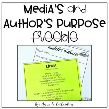 3-6 Free Resources: Author's Purpose