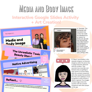 Preview of Media and Body Image Interactive Google Activity + Art Creation!