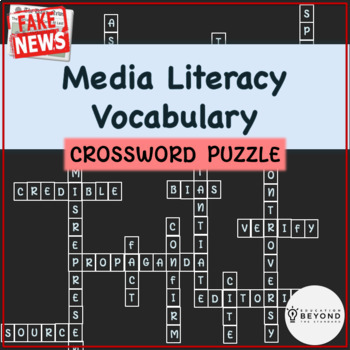 Preview of Media and Information Literacy Academic Vocabulary Crossword Puzzle | Grades 7+