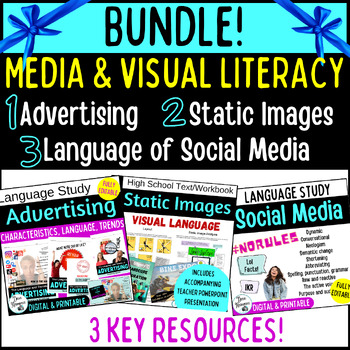 Preview of Media and Visual Literacy BUNDLE - Advertising - Static Images - Social Media