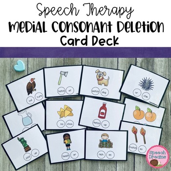 Preview of Medial Consonant Deletion Practice Phonology Flash Cards with Visual Prompts
