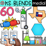 Medial KS- Blends Clip Art for Speech Therapy and Phonics