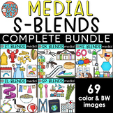 Medial S-Blends Clip Art COMPLETE BUNDLE for Speech Therap