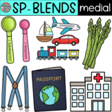 Medial SP- Blends Clip Art for Speech Therapy and Phonics