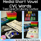 Medial Short Vowel CVC Words-Real Photo Task Cards