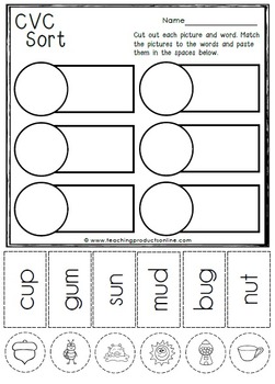 medial u cvc word work by teaching products teachers pay teachers