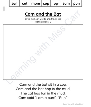 Preview of Medial U Decodable Reading