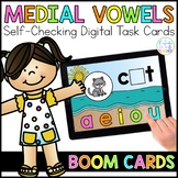 Medial Vowels Digital Task Cards | Boom Cards™ | Distance 