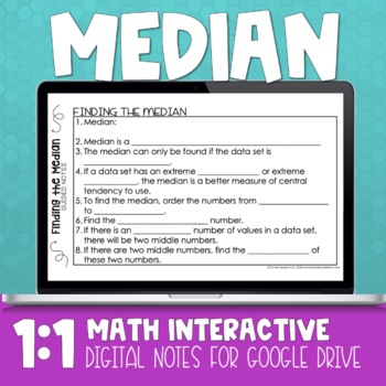 Preview of Median Digital Math Notes