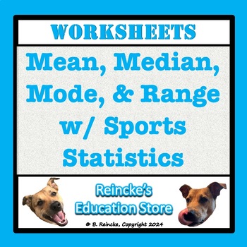 Median, Mode, Range, Mean with Sports Statistics (2 worksheets) | TpT