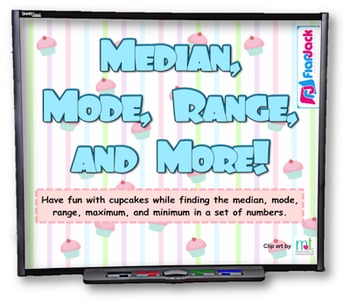 Preview of Median, Mode, Range & More Data Sets SMART BOARD Game