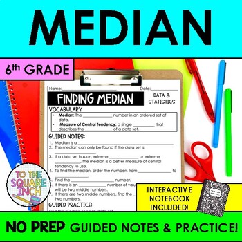 Preview of Median Notes & Practice | Finding Median Guided Notes