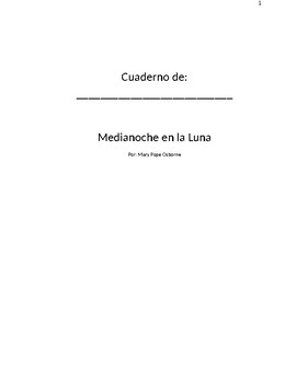 Preview of Medianoche en la Luna (Midnight on the Moon) Student notebook! SPANISH!