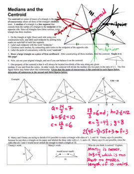 medians and centroids worksheet lineartdrawingsanime