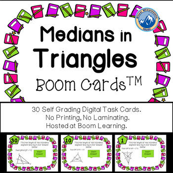 Preview of Medians in Triangles Boom Cards--Digital Task Cards
