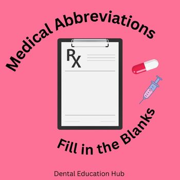 Preview of Medical Abbreviations Fill in the Blanks