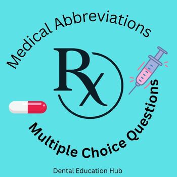 Preview of Medical  Abbreviations Multiple Choice Questions Quiz Editable File
