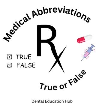 Preview of Medical Abbreviations True or False Editable Quiz
